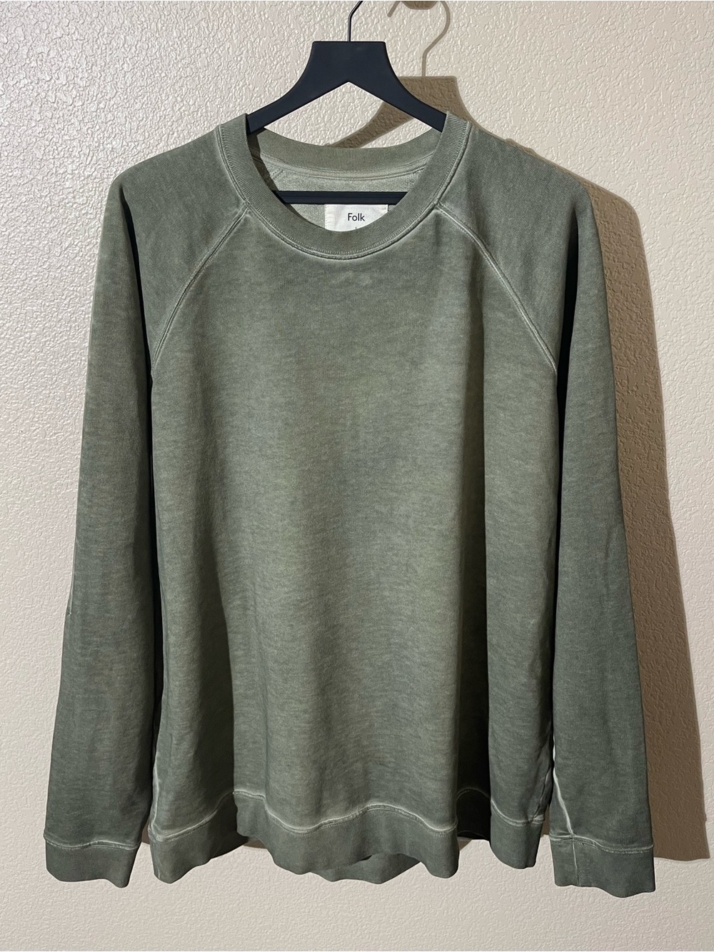 Folk Olive Green Sweatshirt Top